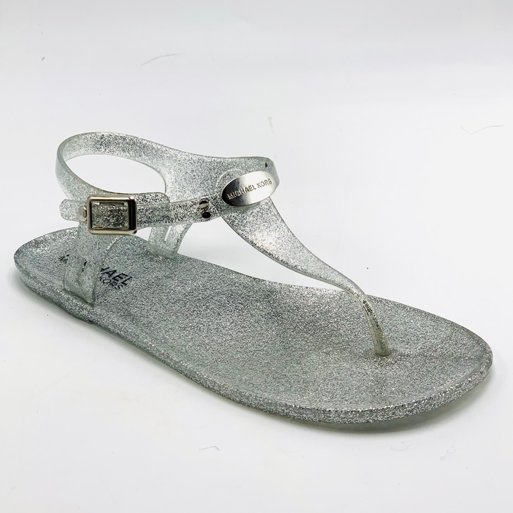 EUC Michael Kors Plate Glitter Jelly Sandal